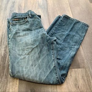 Men’s Eddie Bauer Blue Jeans Premium Denim Dark Wash Straight Leg Size 32x32